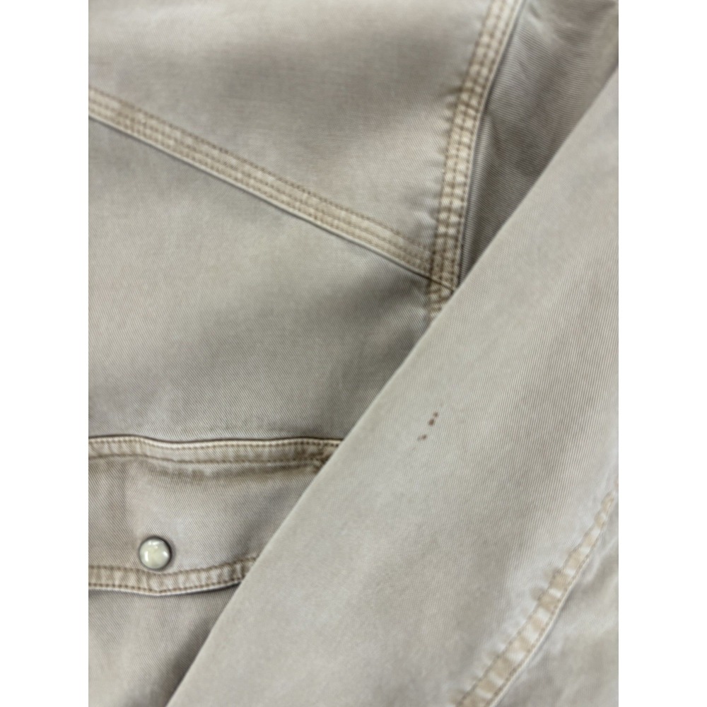 Lucky Brand Pearl Snap Shirt Men's XL Beige Saturday Stretch Western Americana - Picture 7 of 12